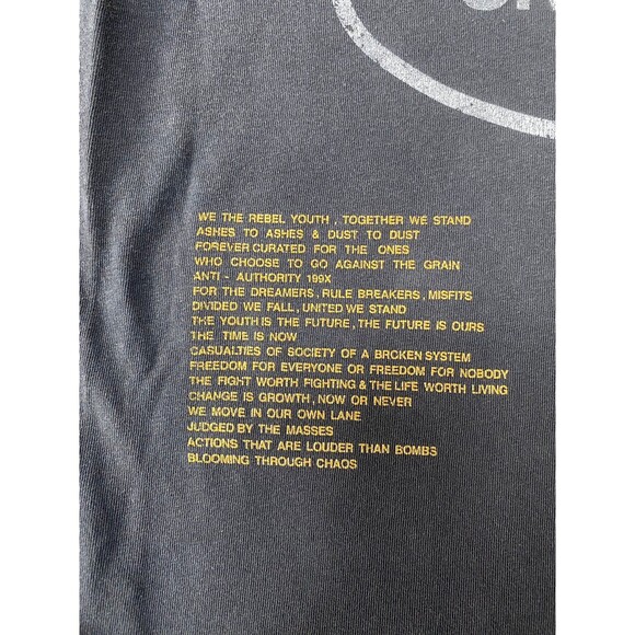 Civil Regime M Rebel Youth Angel Fire Black Washed Distressed Oversized Tee - Picture 10 of 12